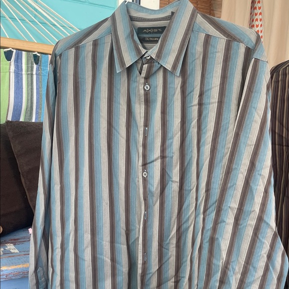 axist Other - Axist Blue and Gray Striped Casual Shirt